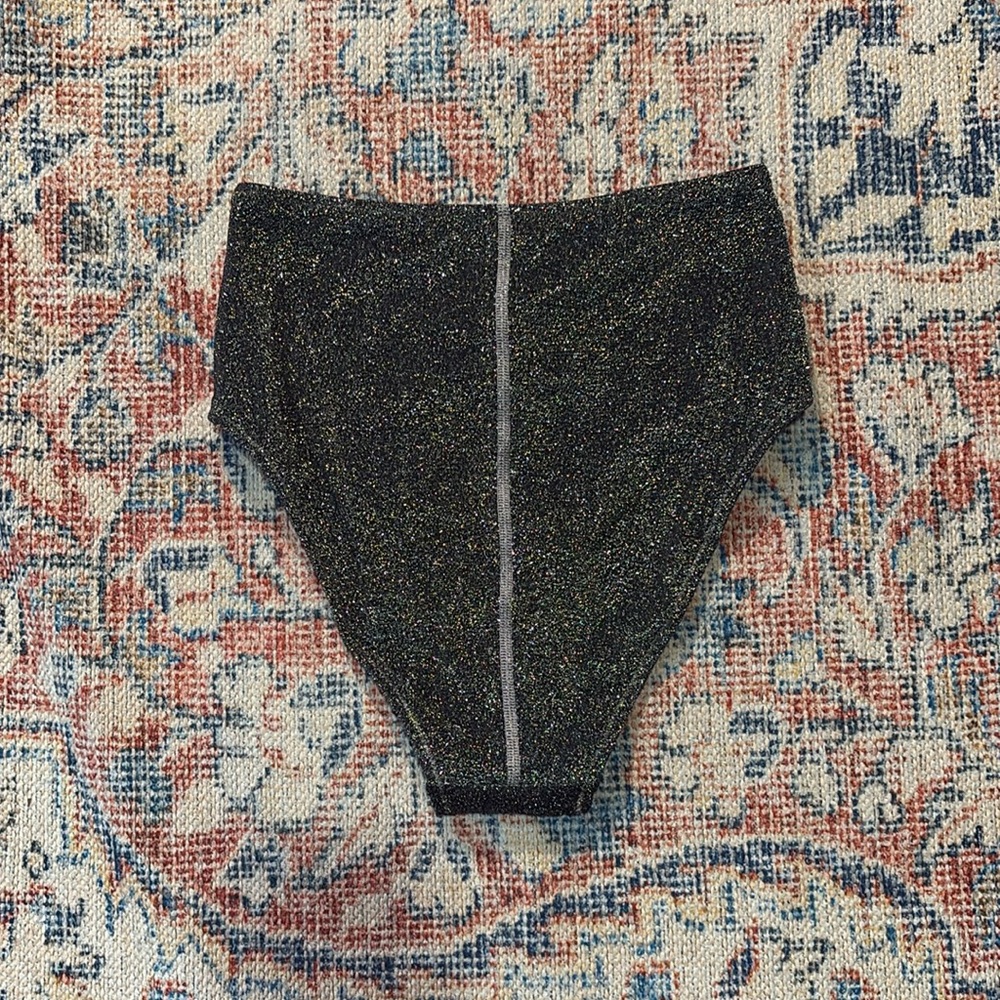 Atmosea High Waist Bikini Bottoms in Midnight Sparkle SZ S NWT - Picture 3 of 4